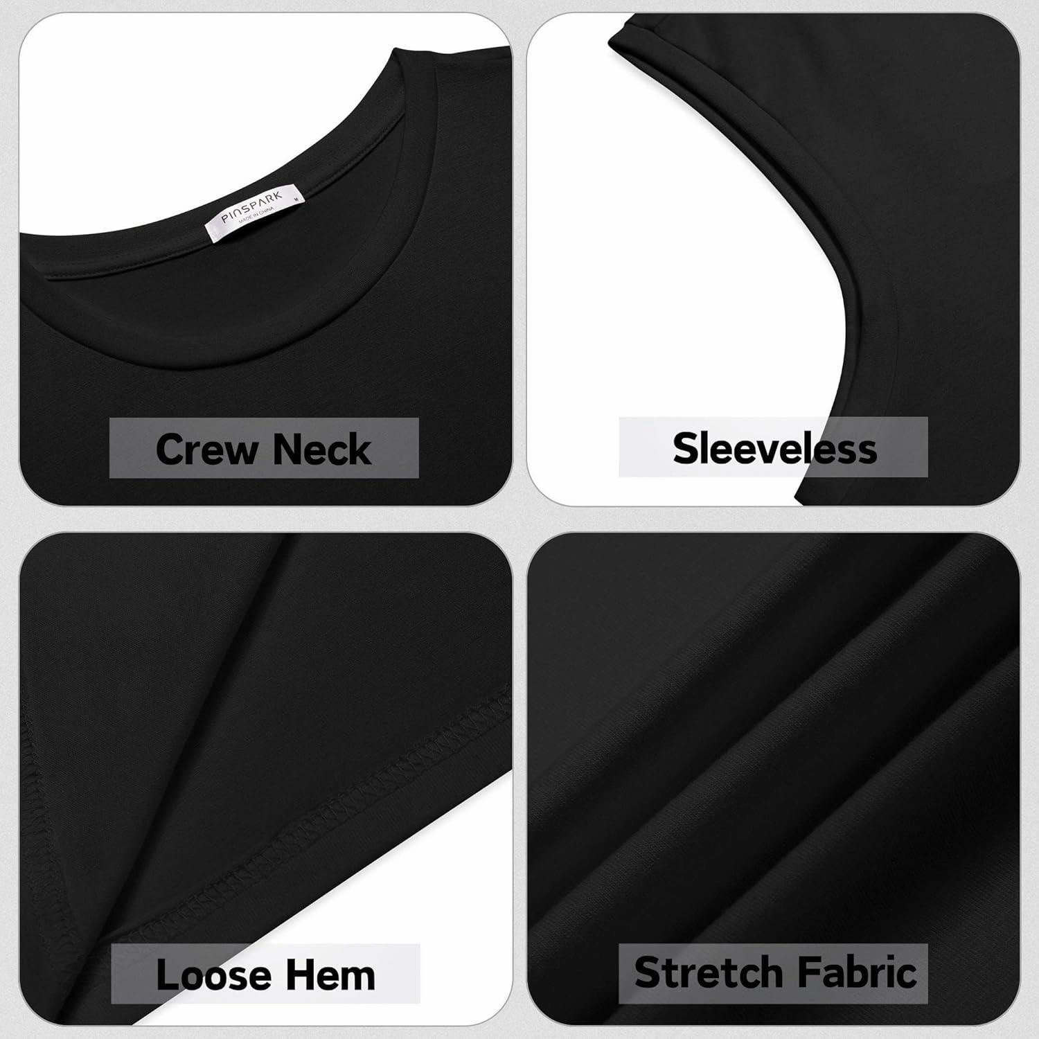PINSPARK Men's 3 Pack Workout Tank Tops Gym Sleeveless Shirts Quick Dry Training Muscle Shirts for Men