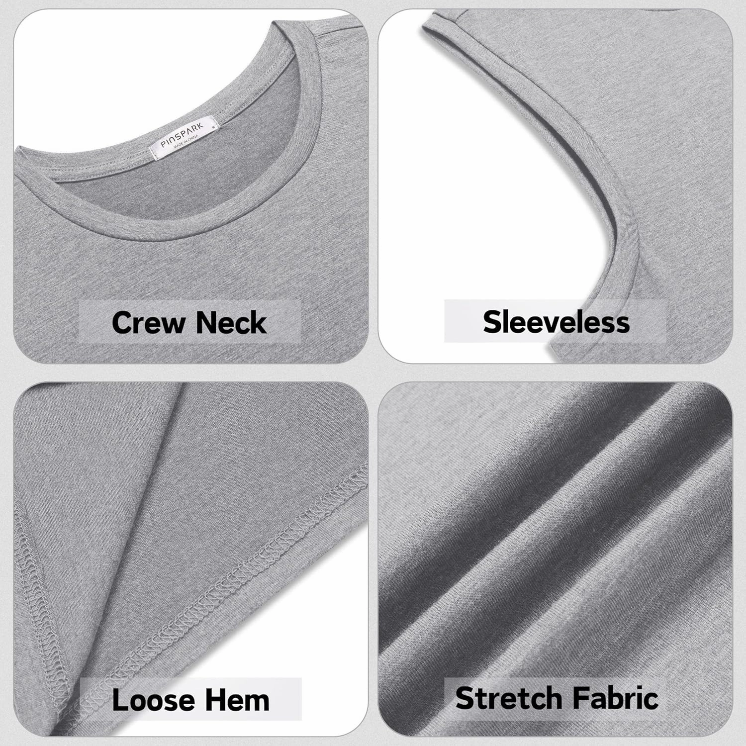 PINSPARK Men's 3 Pack Workout Tank Tops Gym Sleeveless Shirts Quick Dry Training Muscle Shirts for Men