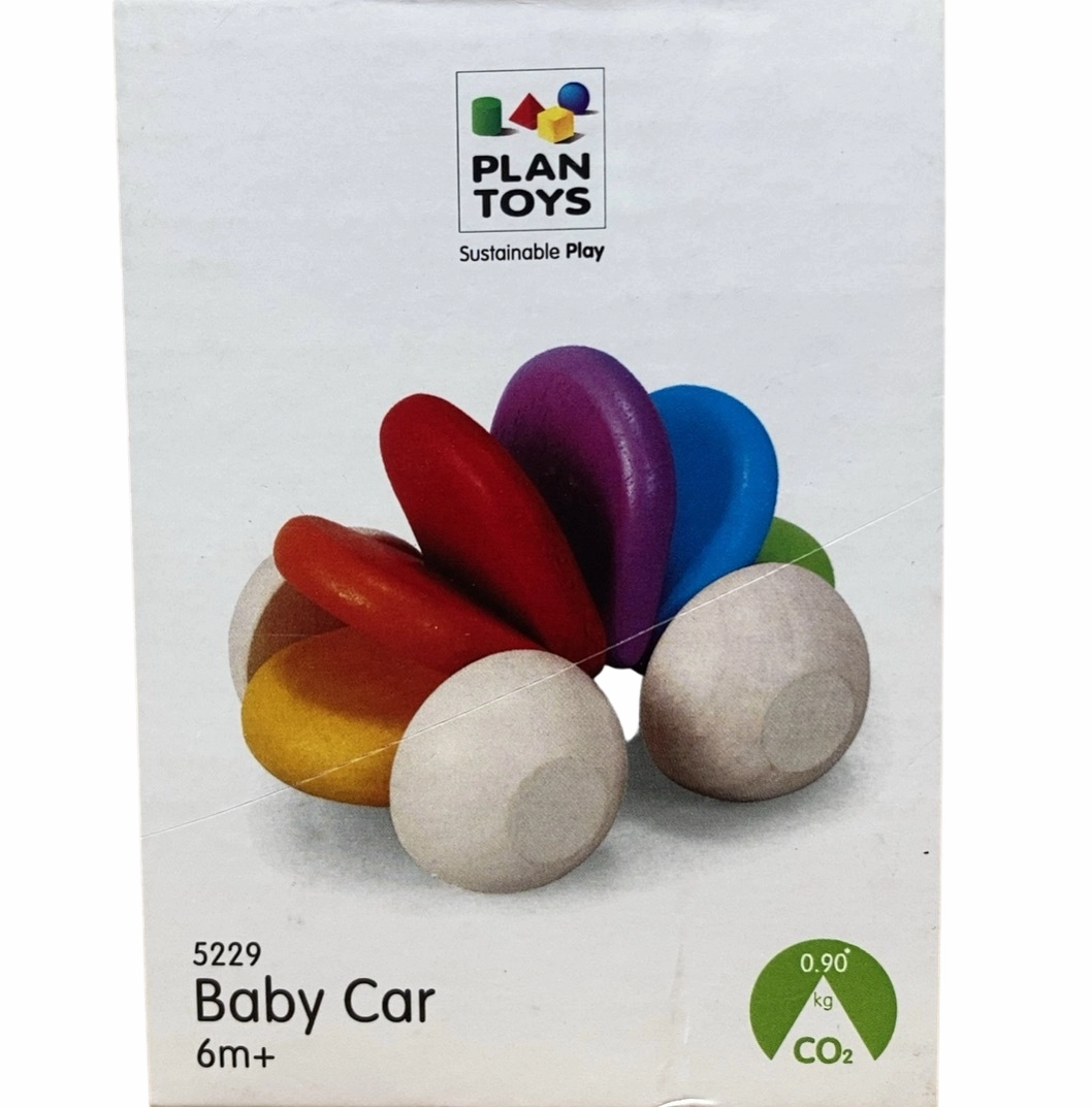 Plan Toys Wooden Baby Car Toy, Rainbow