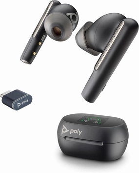 Poly Voyager Free 60  UC True Wireless Earbuds (Plantronics) – Noise-Canceling Mics for Clear Calls – ANC – Smart Charge Case w/Touch Controls–Works w/iPhone,Android,PC/Mac,Zoom,Teams–Amazon Exclusive