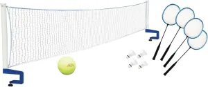 Poolmaster 72786 Above-Ground Pool Water Volleyball and Badminton Pool Game with Bracket Mounts White 16-Feet