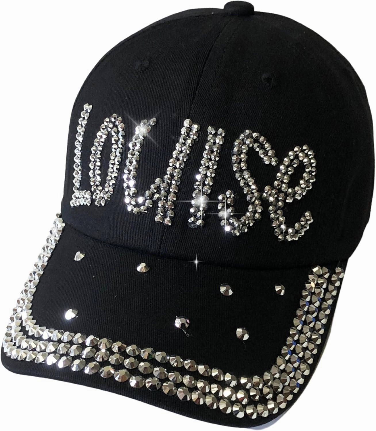 Popfizzy Bedazzled Hat for Women, Rhinestone Denim Hat, Fun Adult Bling Hats, Birthday Gifts for Women, Adjustable, One Size