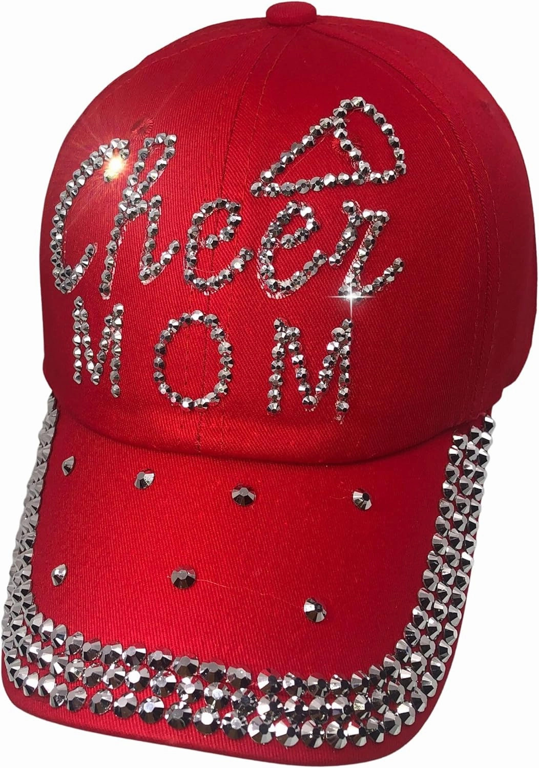 Popfizzy Cheer Mom Hat for Women - Rhinestone Bling Accessory for Cheer Clothes Lovers