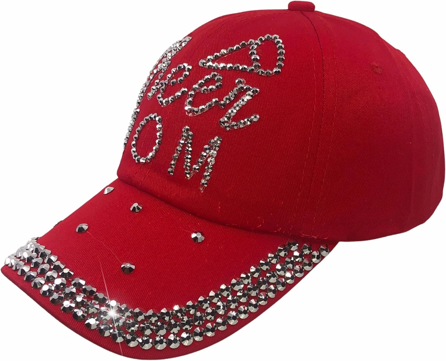 Popfizzy Cheer Mom Hat for Women - Rhinestone Bling Accessory for Cheer Clothes Lovers