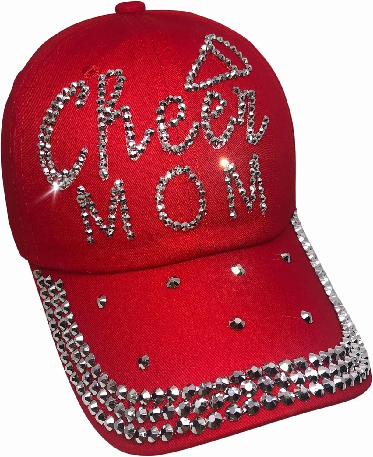 Popfizzy Cheer Mom Hat for Women - Rhinestone Bling Accessory for Cheer Clothes Lovers