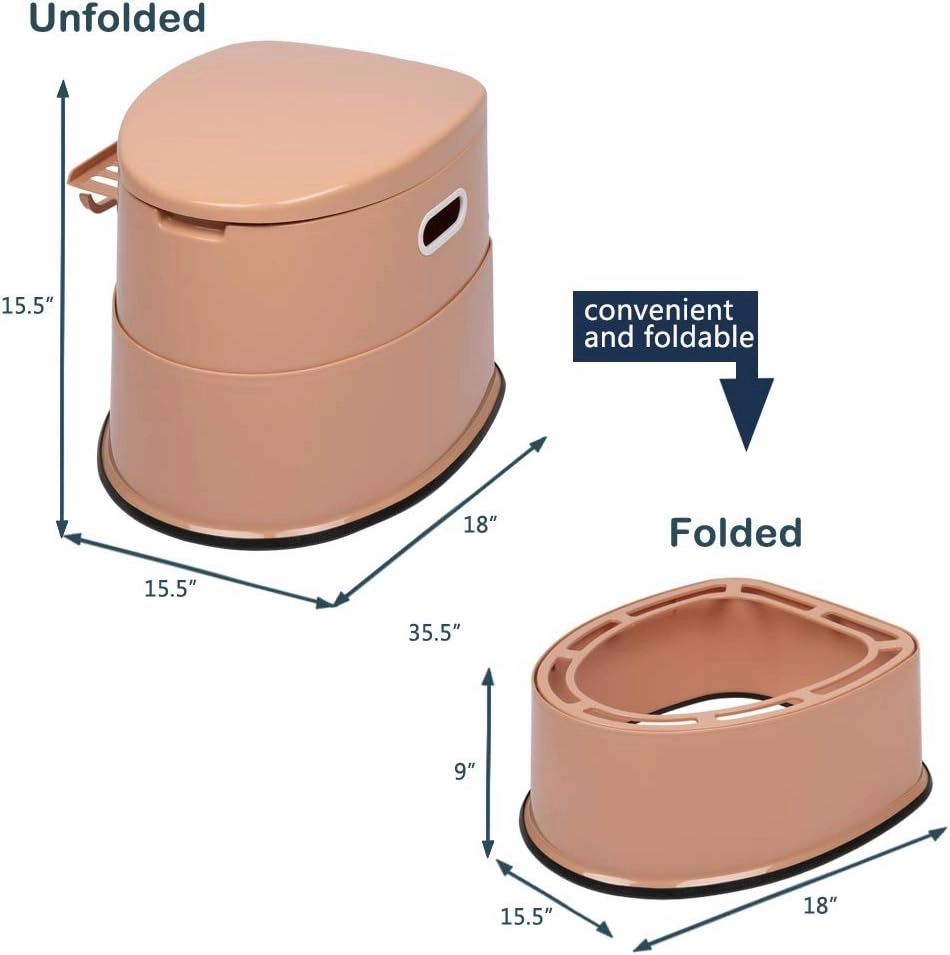 Portable Toilet for Camping,Portable Toilet with Non-Slip Mat for Car,Travel Toilet for Camp,Hiking,Long Trips,Traffic Jam, Elderly,PP Plastic,Washable,Sturdy