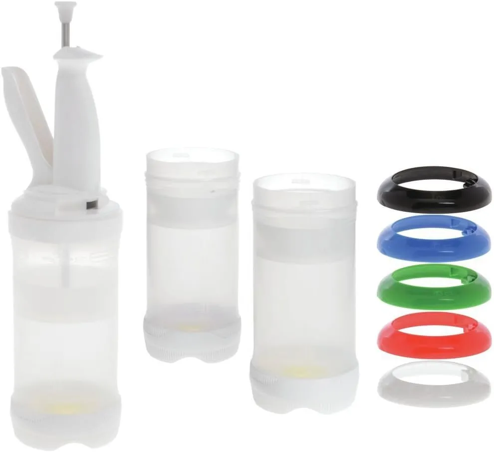 Portion Pal 16 oz Clear Plastic Bottle Kit - 3 1/2" Dia x 11 1/2" H