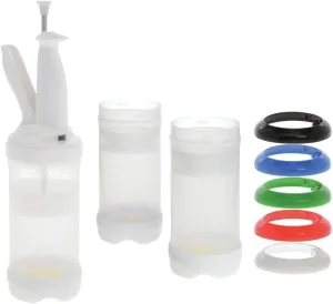 Portion Pal 16 oz Clear Plastic Bottle Kit - 3 1/2" Dia x 11 1/2" H