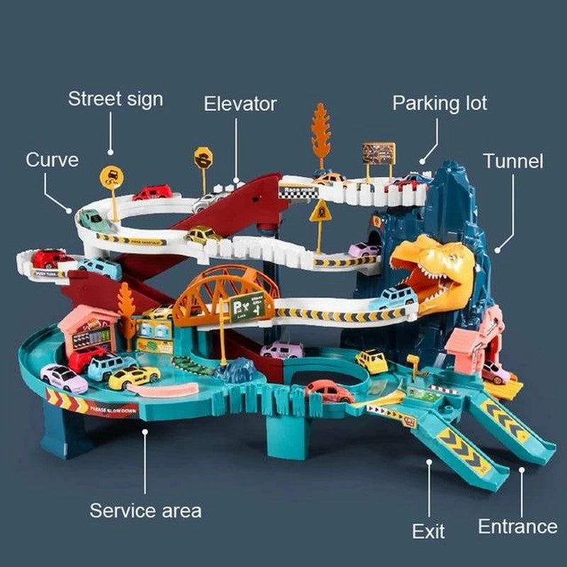 Premium Dinosaur Adventure Toy Car Racer Ramp Toy for Kids