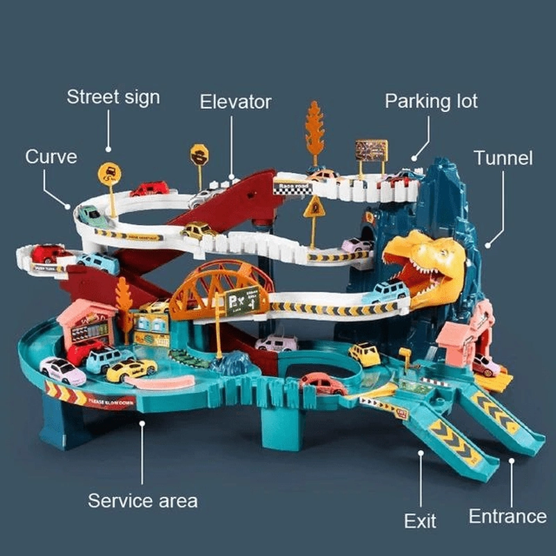 Premium Dinosaur Adventure Toy Car Racer Ramp Toy for Kids