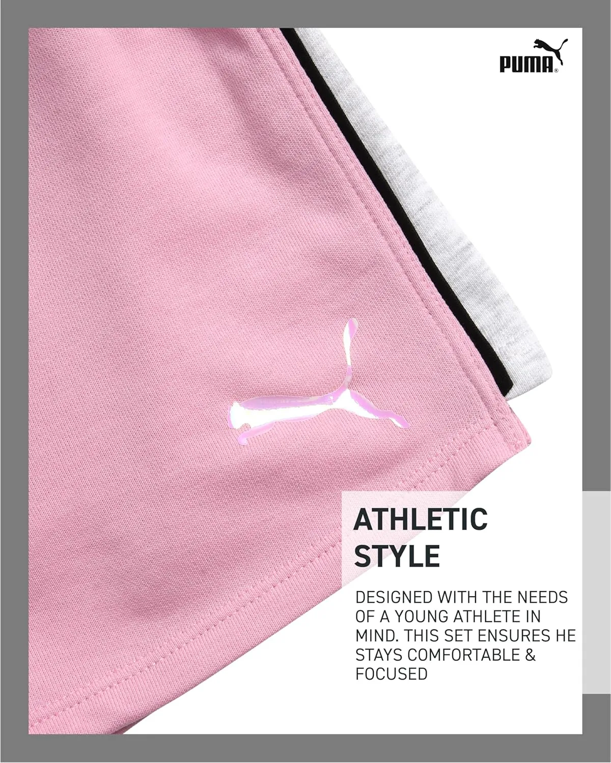 PUMA Girls' Athletic Shorts - 2 Pack Lightweight Performance Cotton French Terry Activewear Shorts (Sizes: 7-16)