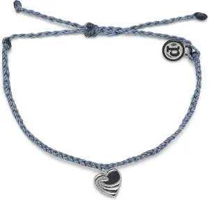 Pura Vida Silver or Rose Gold Surf Love Bracelet - 100% Waterproof, Adjustable Band - Brand Charm