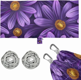 Purple Flower Camping Hammocks Fabric Hammock for Camping & Hiking Essential