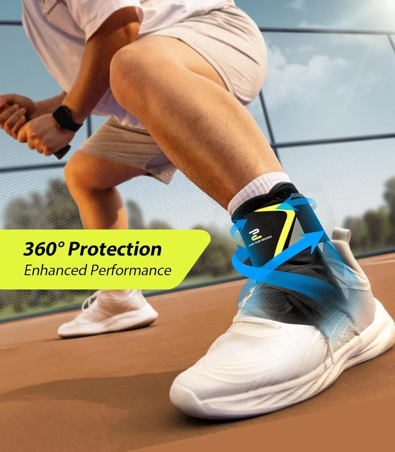 Quick Lace Up Ankle Brace with Side Stabilizing Pads, Slim Fit Ankle Support Brace, Adjustable & Breathable Ankle Support for Men Women, Ankle Stabilizer for Sprain,Injury Recovery,Sports,M