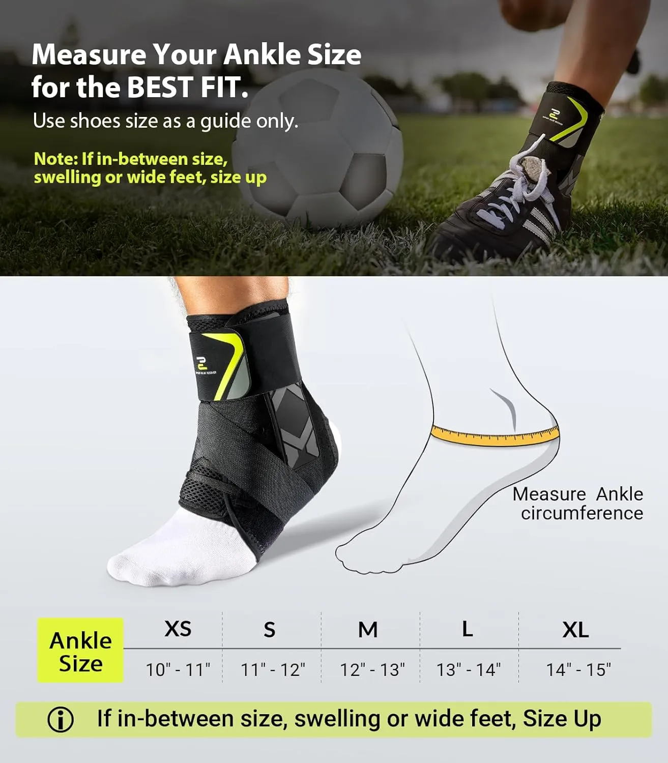Quick Lace Up Ankle Brace with Side Stabilizing Pads, Slim Fit Ankle Support Brace, Adjustable & Breathable Ankle Support for Men Women, Ankle Stabilizer for Sprain,Injury Recovery,Sports,M