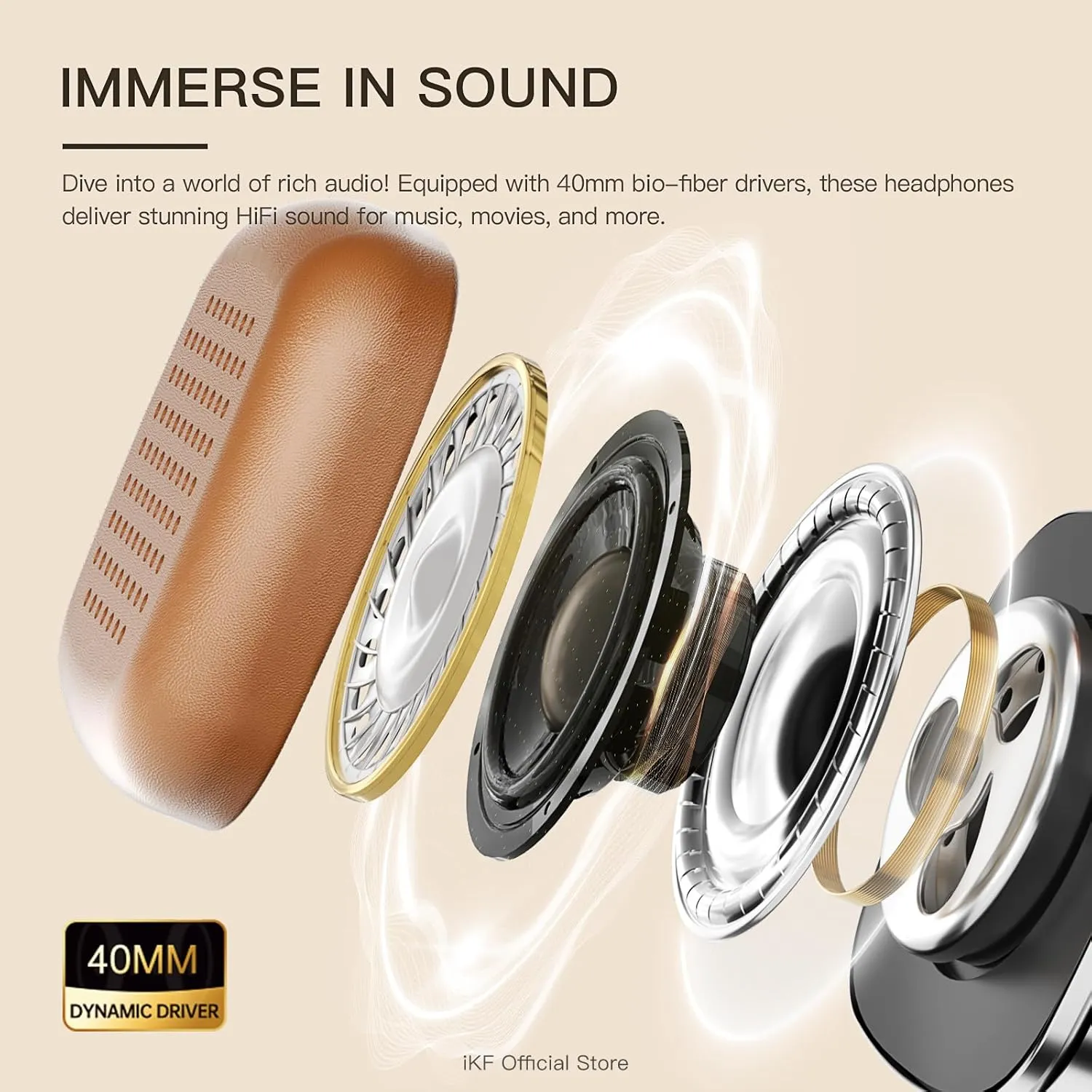 R2 Pro Retro Metal Leather Wireless Headphones with ANC -45dB, 40mm HiFi Drivers, 75H Playback, Bluetooth 5.4 & AUX, Customizable Lighting, ENC 5-Mic Clear Calls, Low Latency,App Control, Black