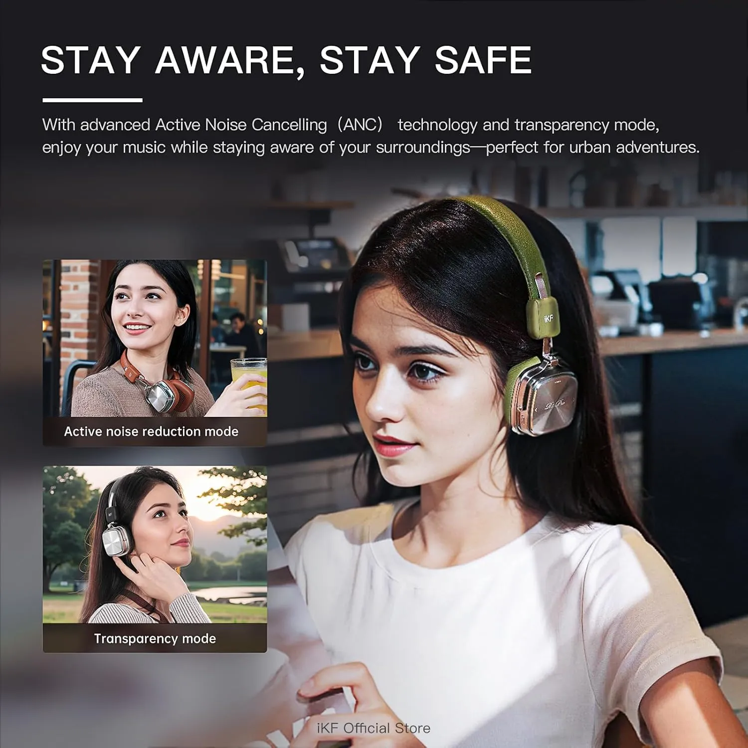 R2 Pro Retro Metal Leather Wireless Headphones with ANC -45dB, 40mm HiFi Drivers, 75H Playback, Bluetooth 5.4 & AUX, Customizable Lighting, ENC 5-Mic Clear Calls, Low Latency,App Control, Black