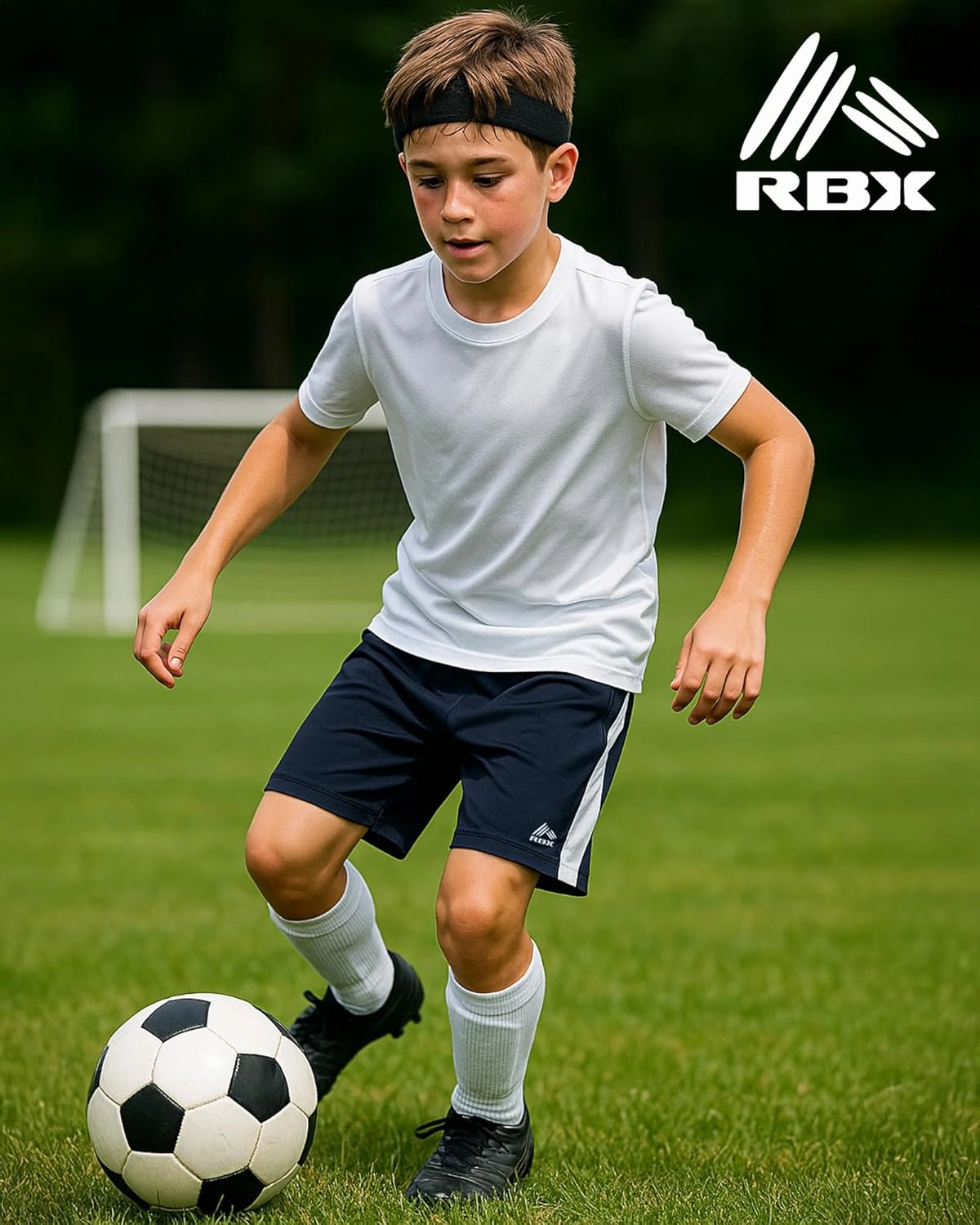 RBX Boys Athletic Shorts - 4 Pack Performance Fleece Mesh Boys Shorts for Running, Gym, Basketball and Sports (Sizes: 8-16)