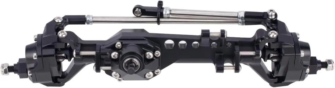 RC Crawler with Machined Aluminum Front and Rear Portal Axles for Vanquish VS4-10 Phoenix F10 LCG Chassis (Black Front Axle)