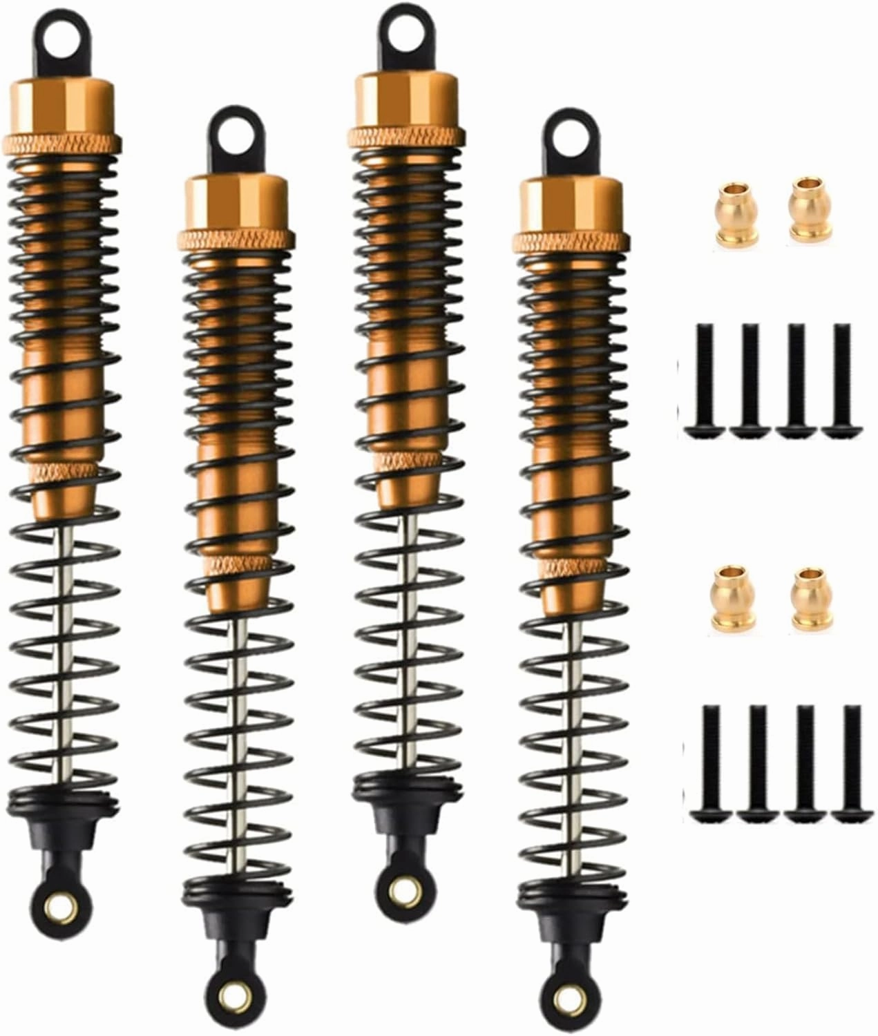 RC Shock Absorber Damper 130mm Adjustable For RC Car 1/10 Crawler Truck HPI HSP Losi Axial Tamiya Redcat Upgrade Part 4pcs/set (Yellow)