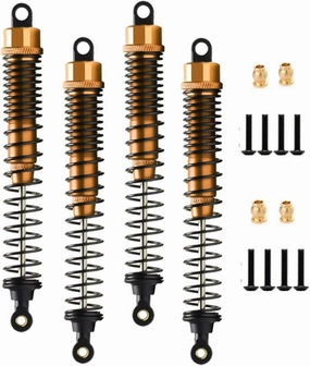 RC Shock Absorber Damper 130mm Adjustable For RC Car 1/10 Crawler Truck HPI HSP Losi Axial Tamiya Redcat Upgrade Part 4pcs/set (Yellow)