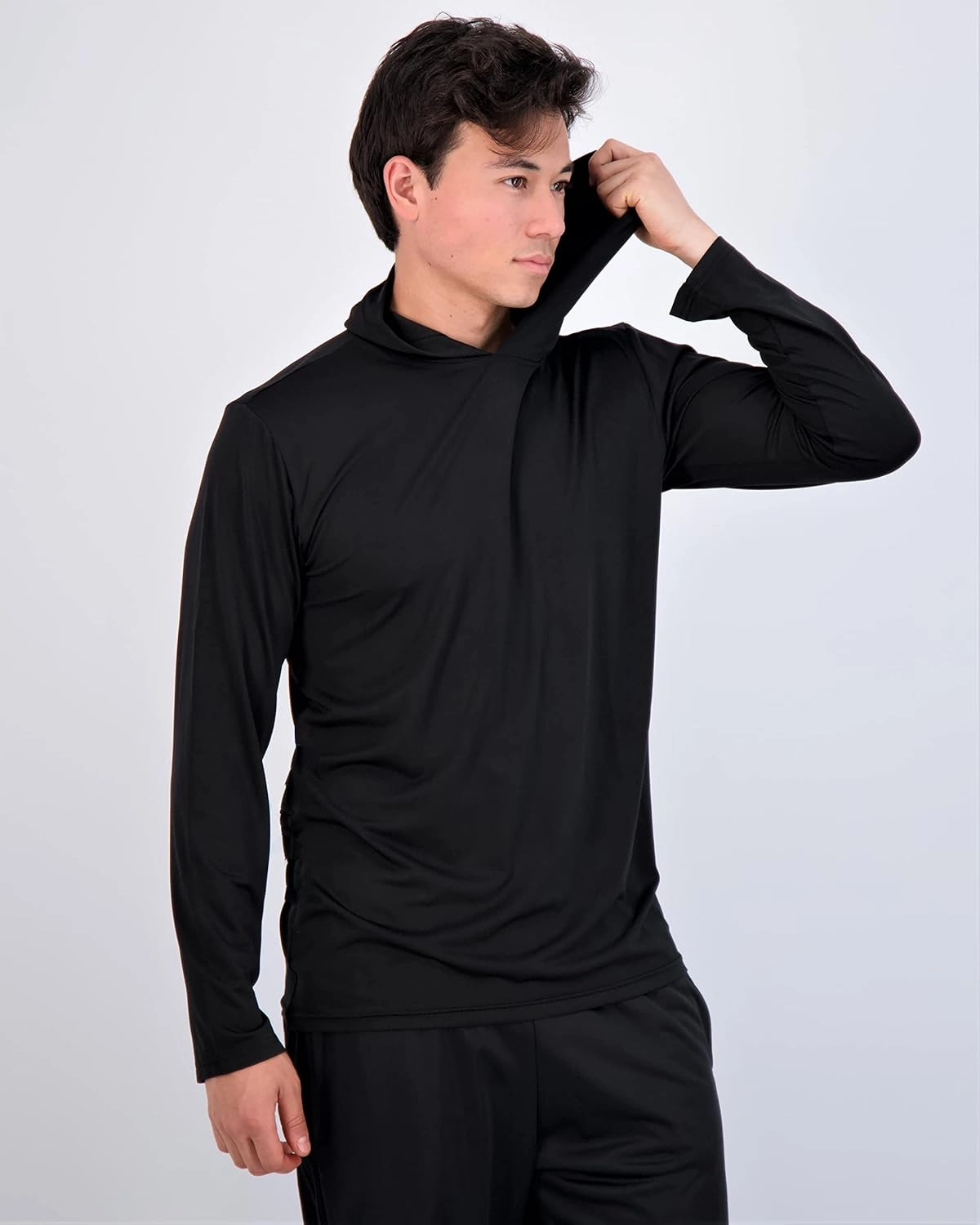 Real Essentials 3 Pack: Men's Dry Fit Wicking Long Sleeve Fishing Active Hoodie Pullover Sweatshirt (Big & Tall)