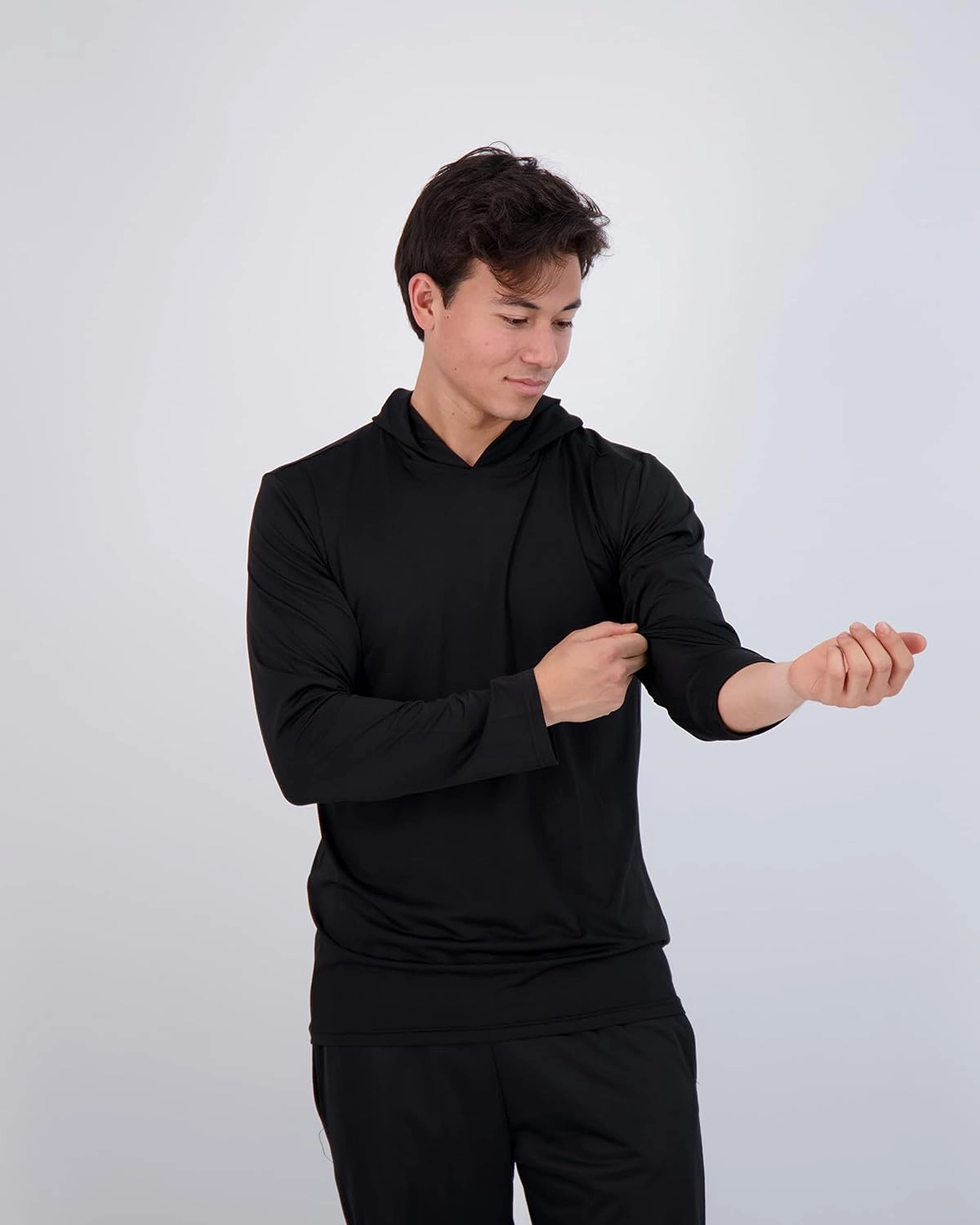 Real Essentials 3 Pack: Men's Dry Fit Wicking Long Sleeve Fishing Active Hoodie Pullover Sweatshirt (Big & Tall)