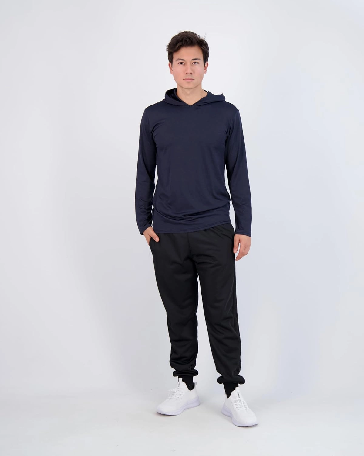 Real Essentials 3 Pack: Men's Dry Fit Wicking Long Sleeve Fishing Active Hoodie Pullover Sweatshirt (Big & Tall)