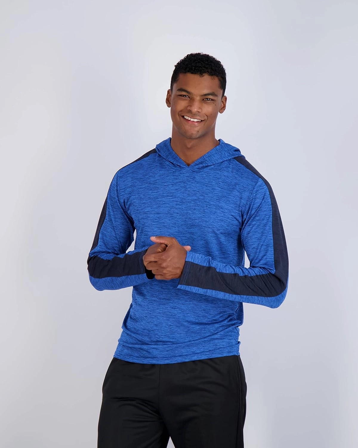Real Essentials 3 Pack: Men's Dry Fit Wicking Long Sleeve Fishing Active Hoodie Pullover Sweatshirt (Big & Tall)