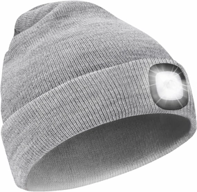 Rechargeable Unisex Beanie Hat with Light, Cool Gadget for Women, Birthday Gifts for Men, Gifts for Him