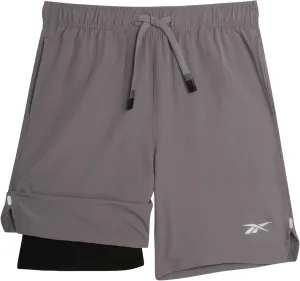 Reebok Boys Shorts - 2 in 1 Basketball Shorts with Compression Liner and Pockets - Gym and Running Boys Athletic Shorts
