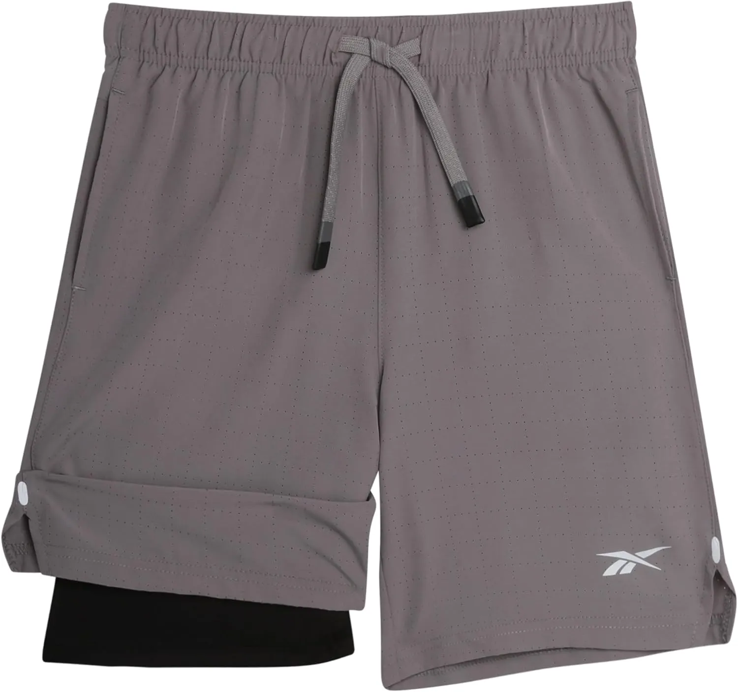 Reebok Boys Shorts - 2 in 1 Basketball Shorts with Compression Liner and Pockets - Gym and Running Boys Athletic Shorts