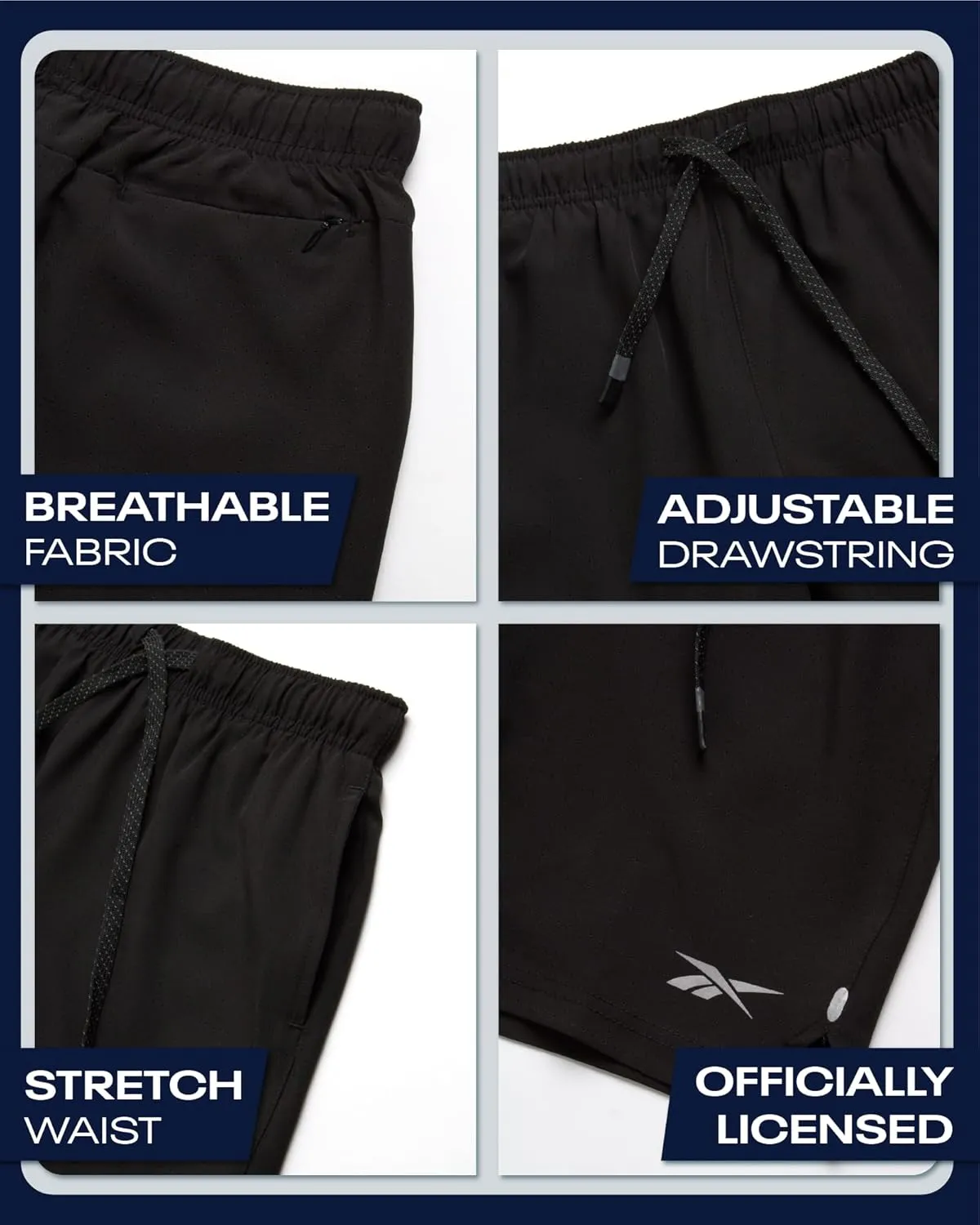 Reebok Boys Shorts - 2 in 1 Basketball Shorts with Compression Liner and Pockets - Gym and Running Boys Athletic Shorts