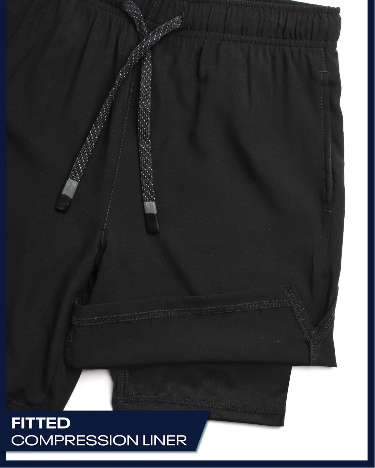 Reebok Boys Shorts - 2 in 1 Basketball Shorts with Compression Liner and Pockets - Gym and Running Boys Athletic Shorts
