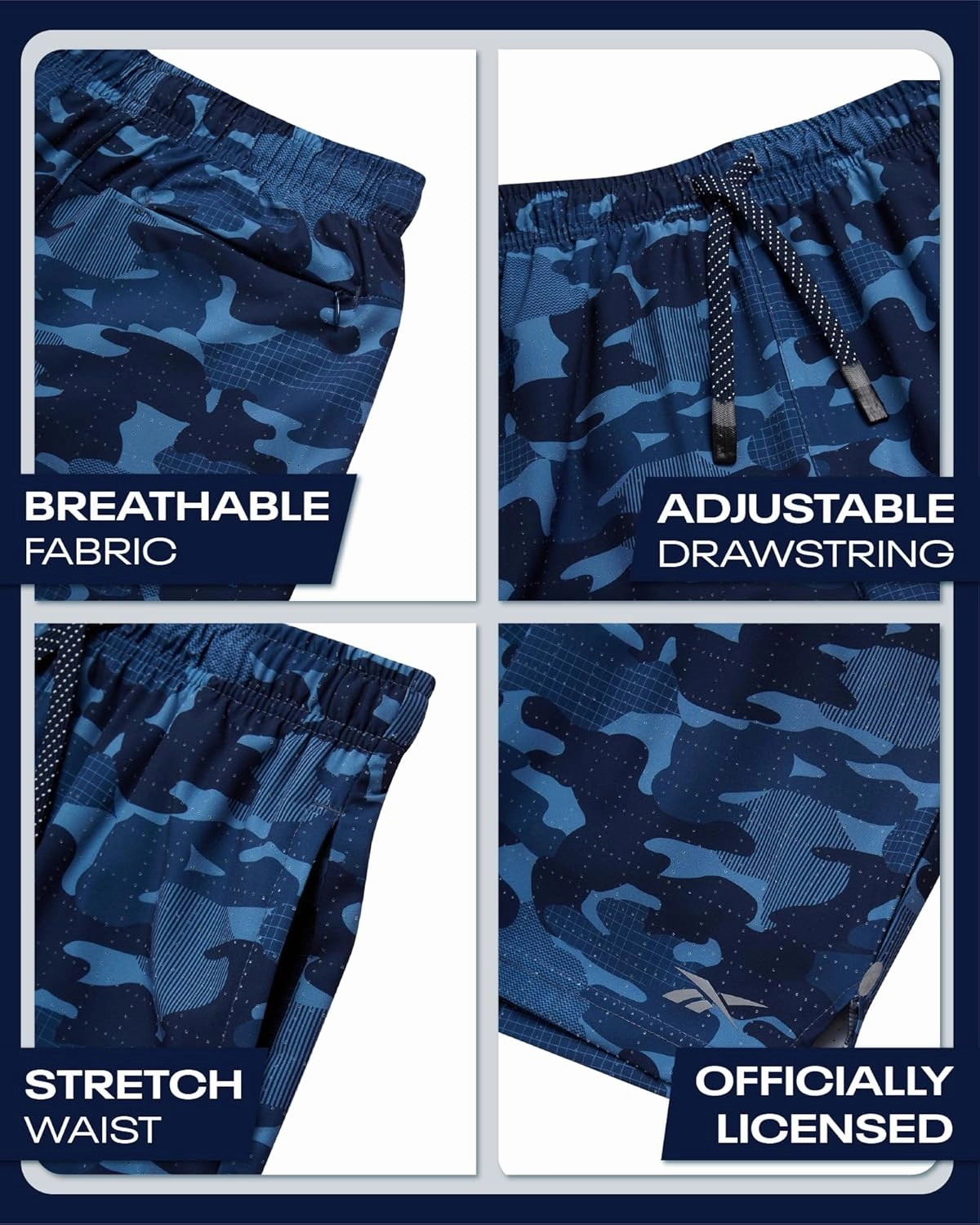 Reebok Boys Shorts - 2 in 1 Basketball Shorts with Compression Liner and Pockets - Gym and Running Boys Athletic Shorts