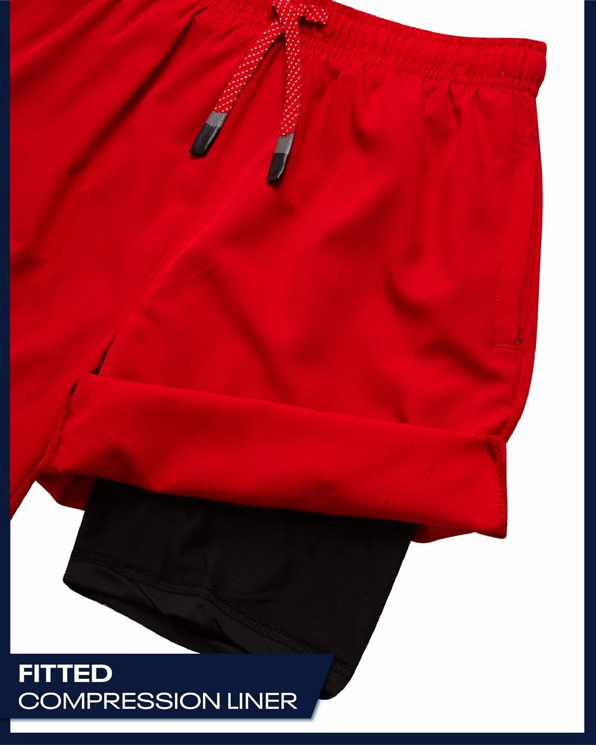 Reebok Boys Shorts - 2 in 1 Basketball Shorts with Compression Liner and Pockets - Gym and Running Boys Athletic Shorts