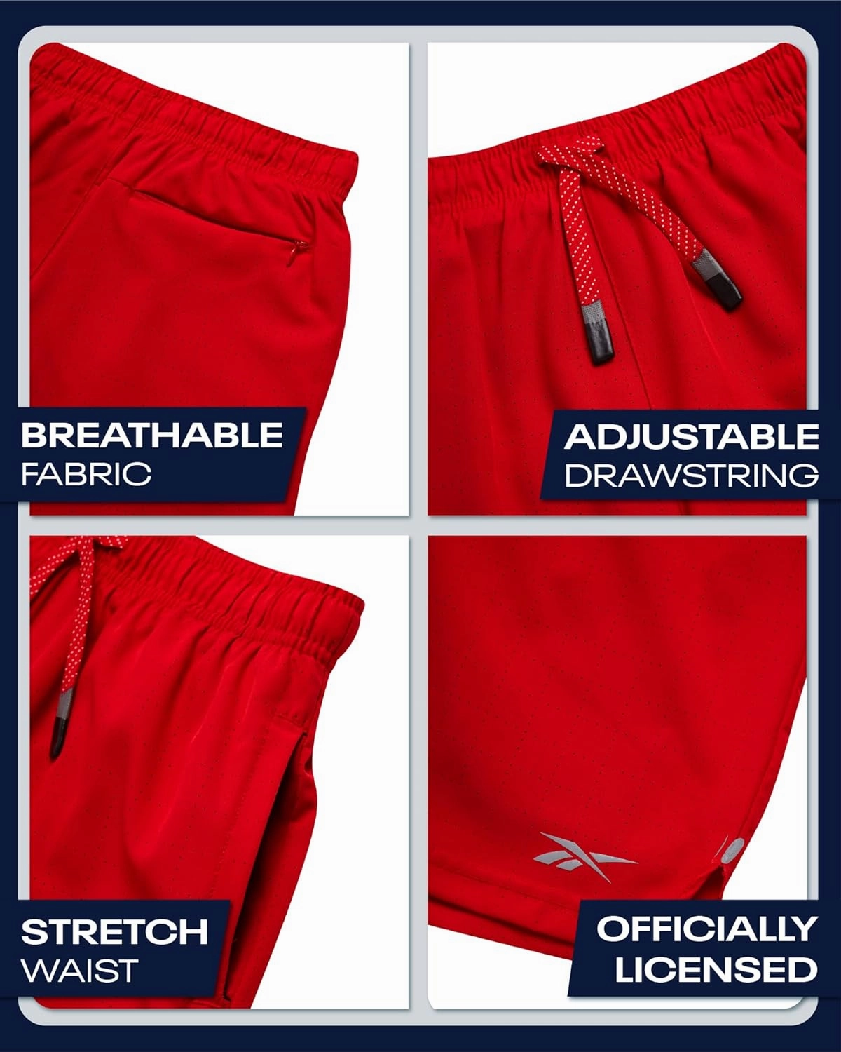 Reebok Boys Shorts - 2 in 1 Basketball Shorts with Compression Liner and Pockets - Gym and Running Boys Athletic Shorts