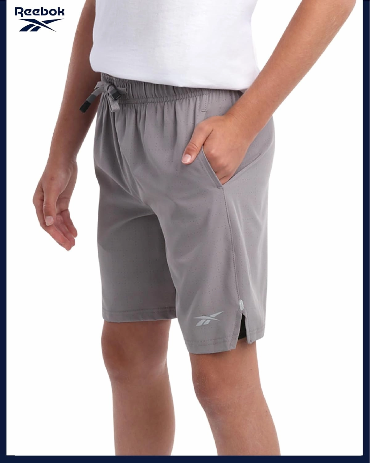 Reebok Boys Shorts - 2 in 1 Basketball Shorts with Compression Liner and Pockets - Gym and Running Boys Athletic Shorts