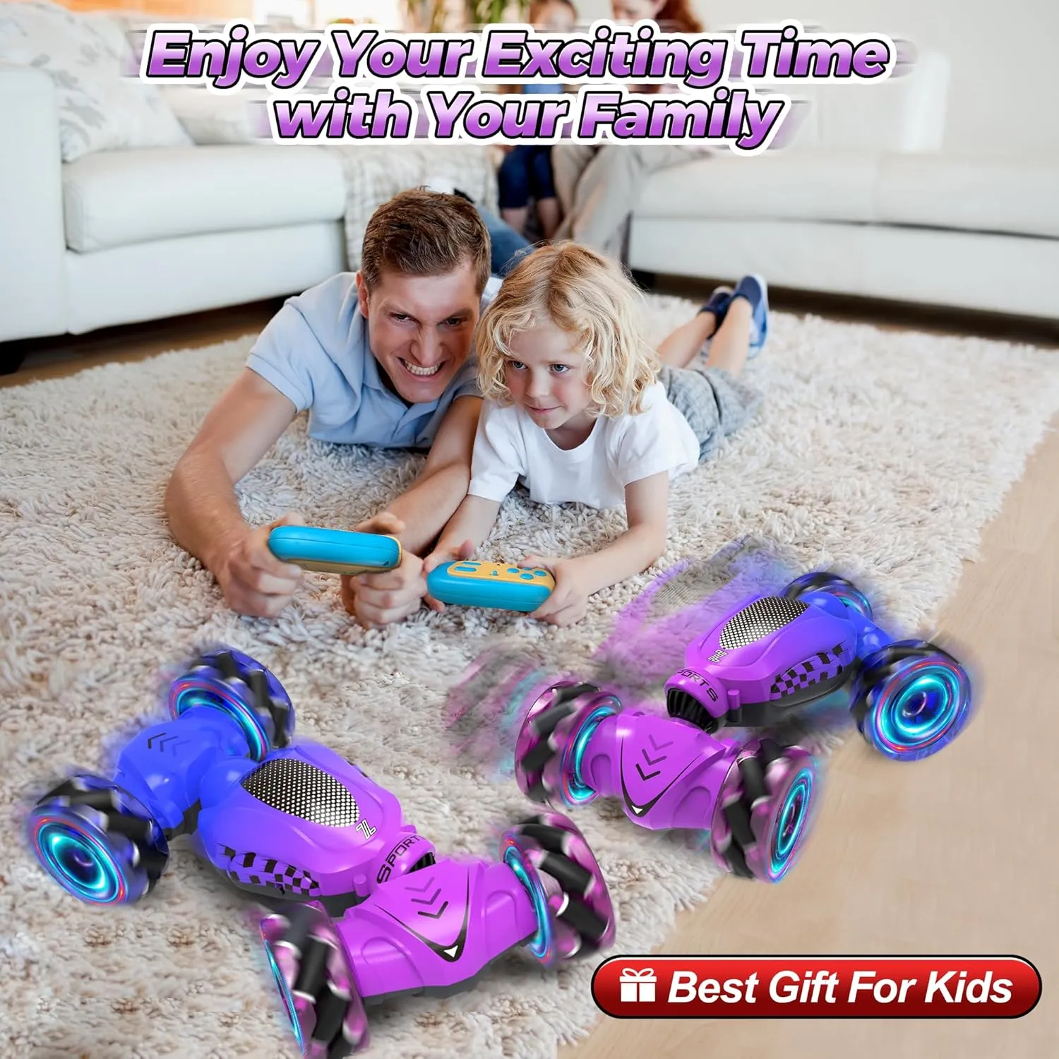 Remote Control Car for Boys 4-7, Toys for Ages 5-7, Gift for 4 5 6 7 8-13 Years Old, for Kids, Gesture Sensing RC Stunt Car with Lights, Birthday Gift