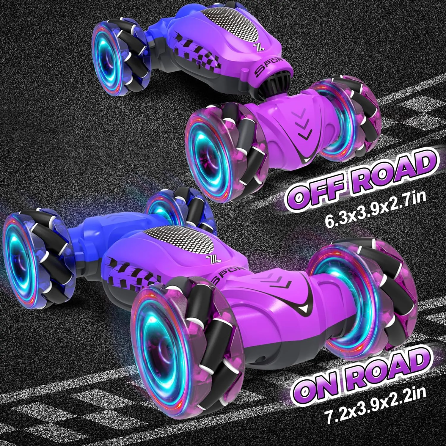 Remote Control Car for Boys 4-7, Toys for Ages 5-7, Gift for 4 5 6 7 8-13 Years Old, for Kids, Gesture Sensing RC Stunt Car with Lights, Birthday Gift
