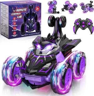 Remote Control Car,RC Cars for Boys with Double Sided 360° Flip & 4WD Wheel Lights,Rechargeable Monster Truck Car Toys for 4 5 6 7 8 9 10 Year Old Birthday Gifts Christmas Stuffers for Kids Age 4-12