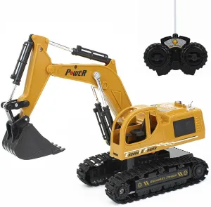 Remote Control Engineering Vehicle RC Crawler Excavator Simulation Excavator with Colorful Lights Five-Channel Electric Machine Car Boy Toy Car Children's Gift Car