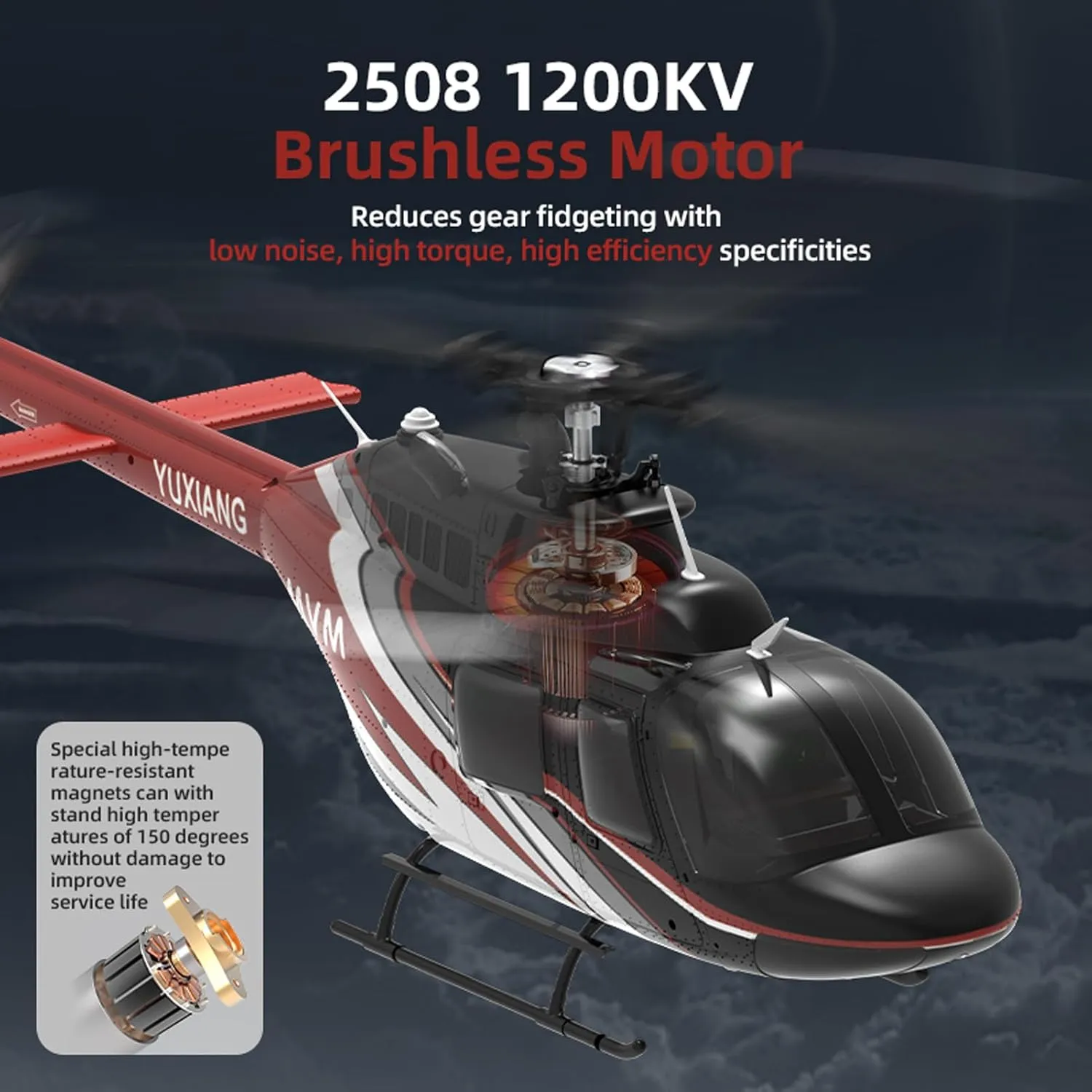 Remote Control Helicopter with Brushless Motors, Altitude Hold, Gyro, Optical Flow Positioning Function, 2.4GHz 6CH Aileronless Mini Aircraft Toy for Beginners Kids Adults