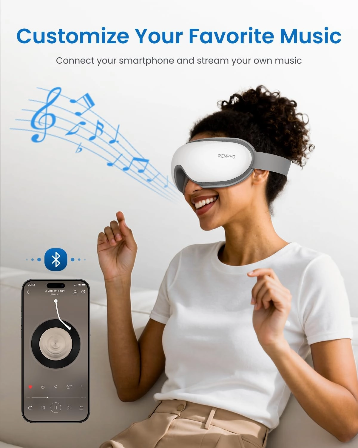RENPHO Eyeris 1 Eye Massager with Heat, Fathers Day Birthday Gifts Eye Mask for Mom Dad Women Men Her Him, FSA HSA Eligible Smart Sleep Mask for Relax, Reduce Strain
