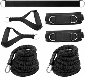 Resistance Speed Training Set, 8pcs Exercise Explosive Force Bounce Physical Equipment Double Rope Improve Agility Power Strength for Jumping Basketball Tennis Football Volleyball