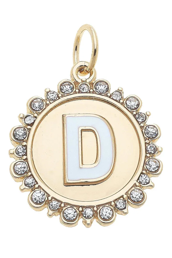 Rhinestone Disc Letter Charms