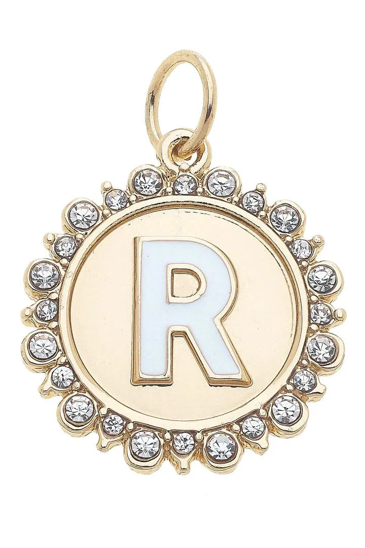 Rhinestone Disc Letter Charms