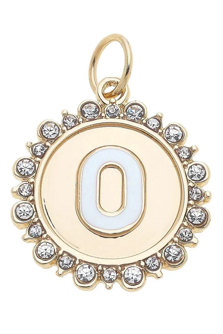 Rhinestone Disc Letter Charms