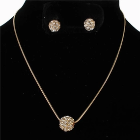 Rhinestones Ball Necklace Set