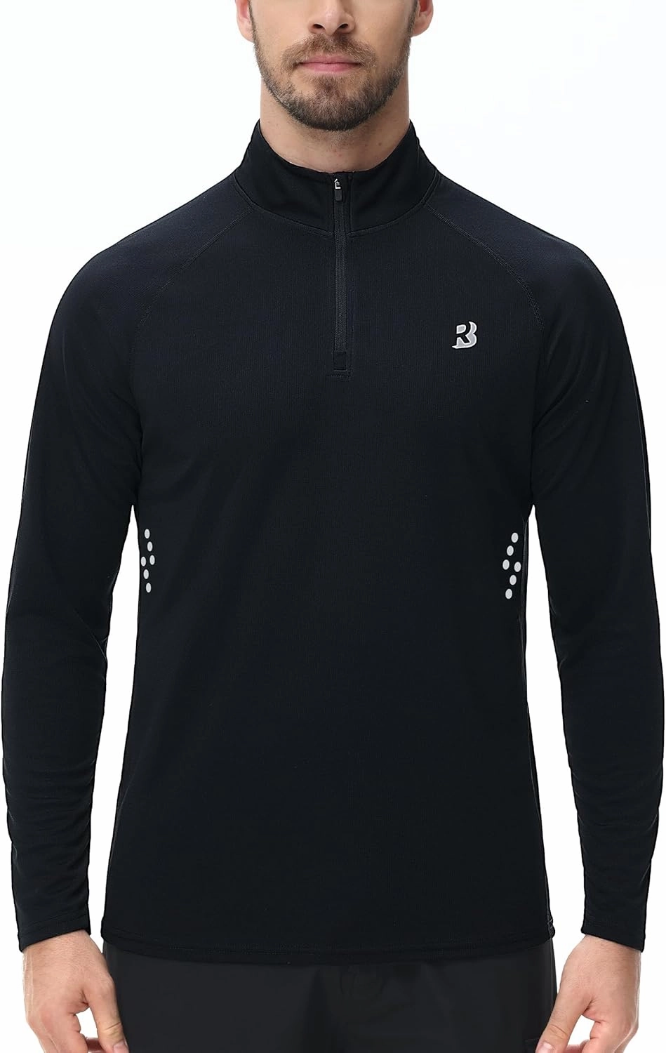 Roadbox UPF 50  Running Shirts for Men - Long Sleeve Quick Dry 1/4 Zip Pullover for Fishing Outdoor Hiking Athletic Workout